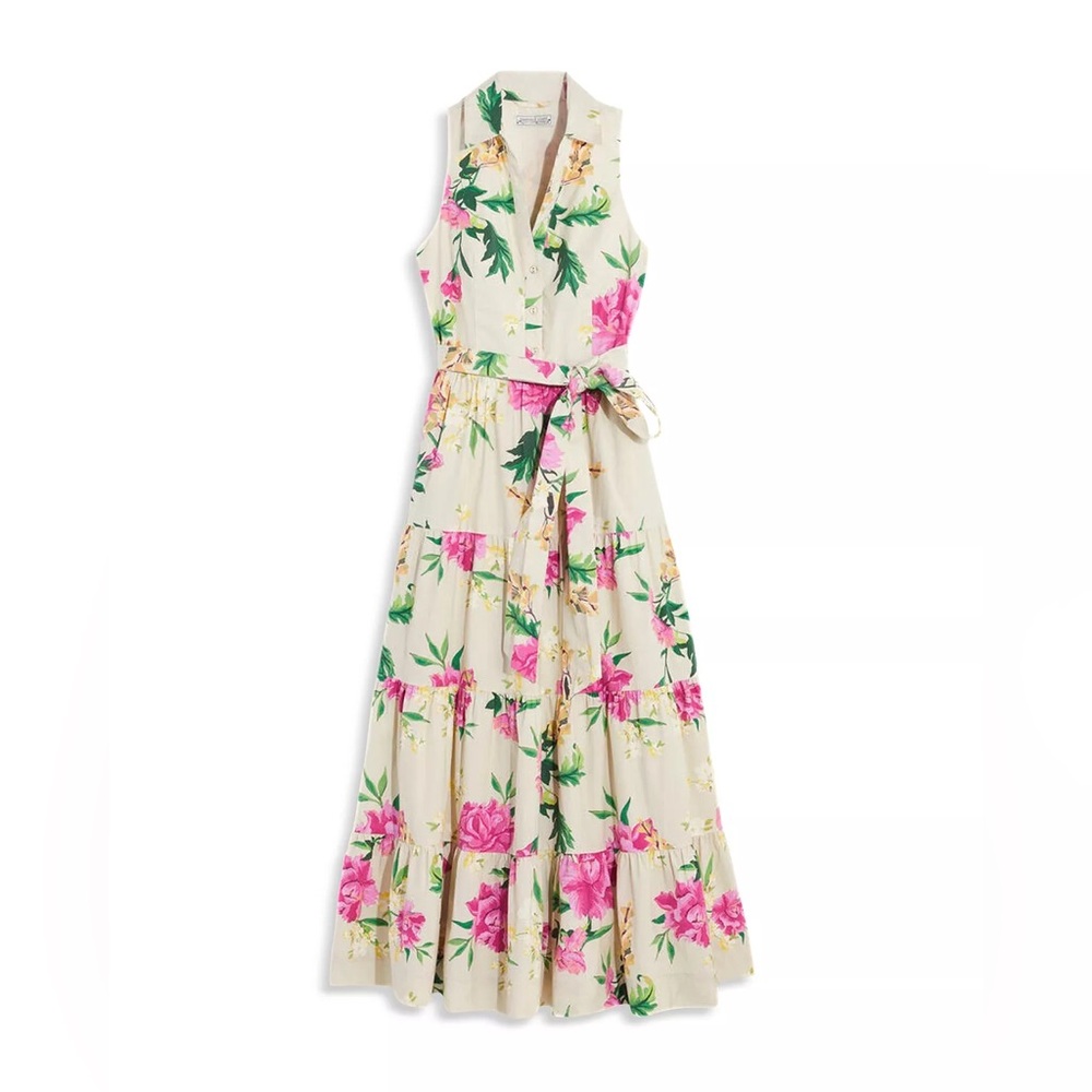 NWT Vineyard Vines Kentucky Derby Tiered Maxi Dress, Size 12